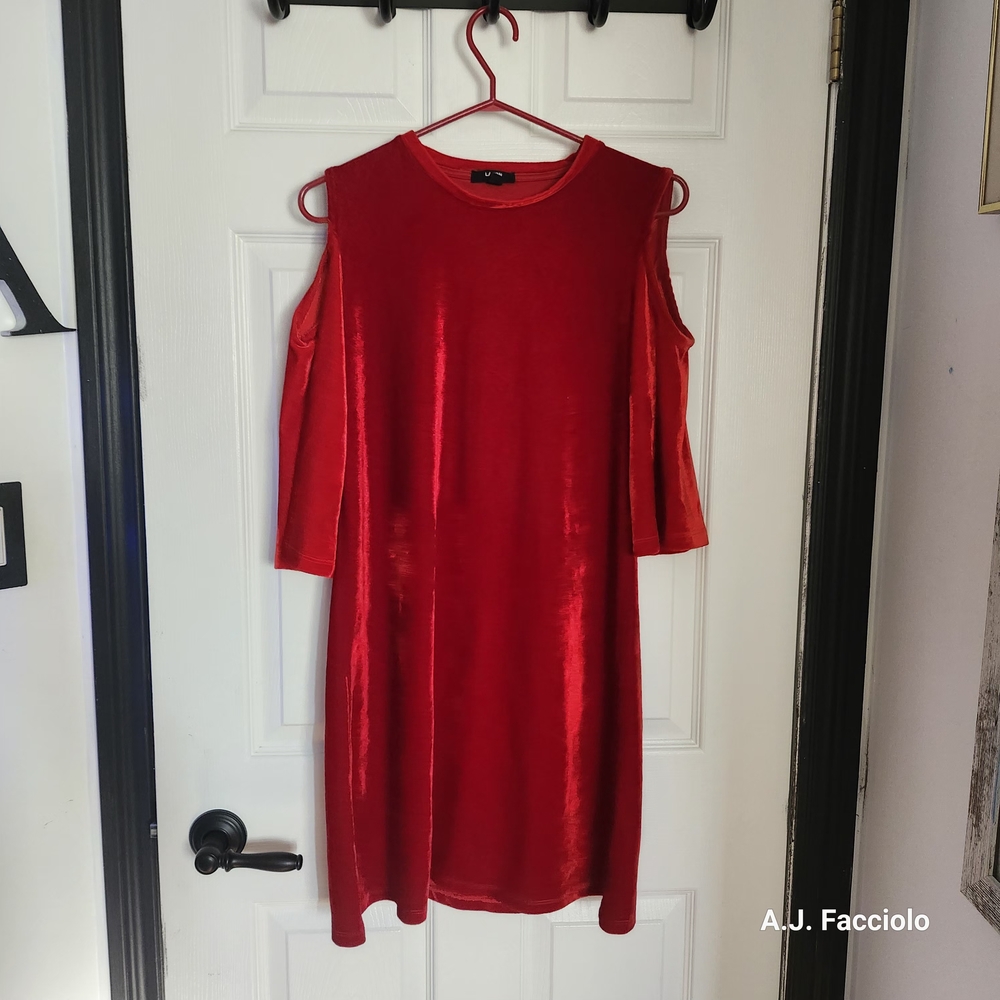 Red Lavon Velvet Dress